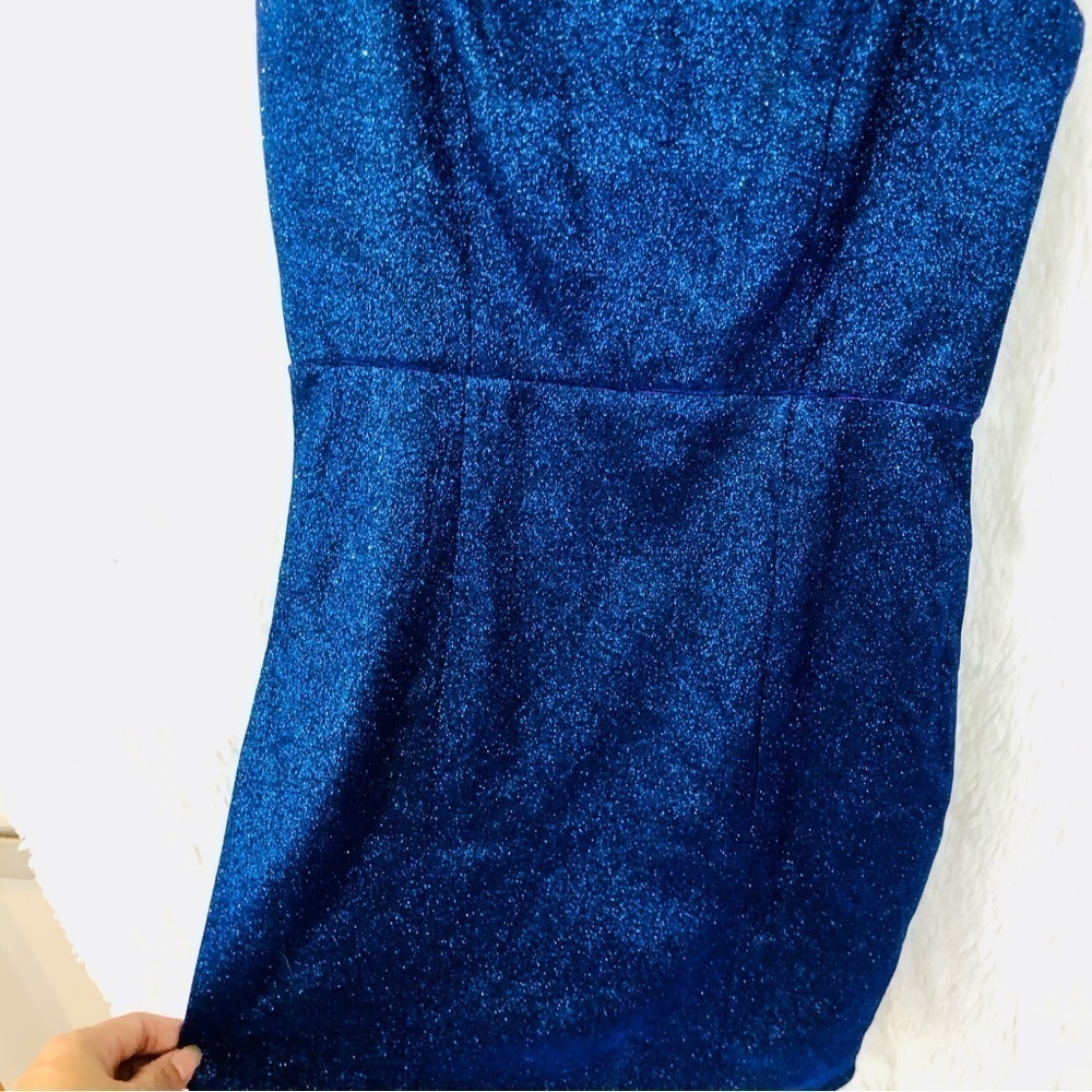 Lulus Sensation Blue purple shift glitter body con mini dress womens XS prom - Picture 5 of 16